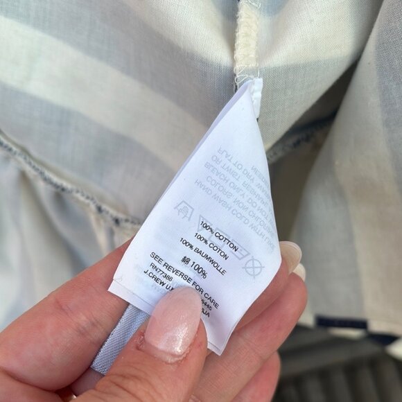 J.Crew Asymmetrical Black & White Striped Ruffle Peplum Blouse - Picture 7 of 8